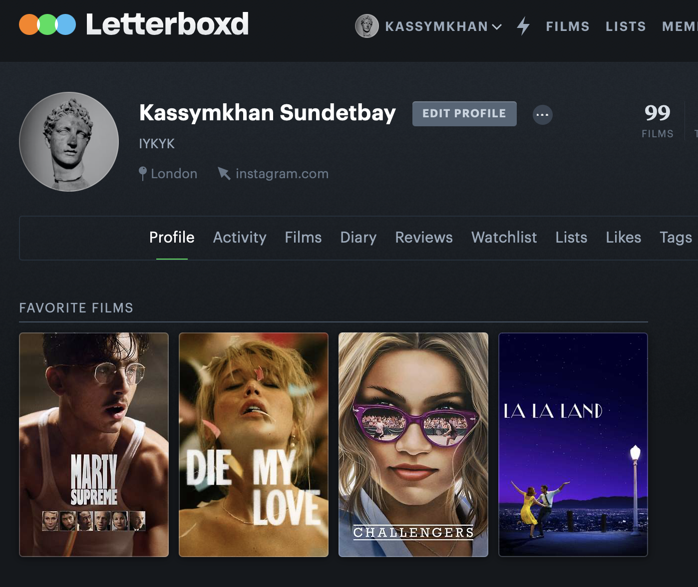 Letterboxd profile